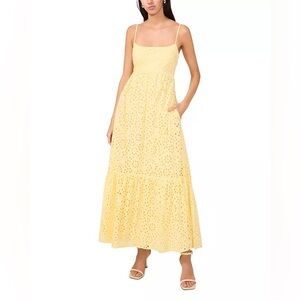 1.STATE Women’s Flounce Hem Yellow Maxi Dress